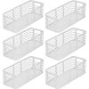 imagemDesign Slim Metal Wire Food Bin Basket Organizer for Storage in Kitchen Pantry Cabinet and Countertop Bin for Fruits Vegetables and Snack Organization Carson Collection 6 Pack Matte White