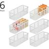imagemDesign Slim Metal Wire Food Bin Basket Organizer for Storage in Kitchen Pantry Cabinet and Countertop Bin for Fruits Vegetables and Snack Organization Carson Collection 6 Pack Matte White
