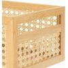 imagemDesign Small Wooden Rectangular Organizer Natural Cane Storage Bin Box with BuiltIn Handles for Kitchen Pantry or Cabinet Multipurpose Organizing Bin 6 Pack Natural