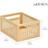 imagemDesign Small Wooden Rectangular Organizer Natural Cane Storage Bin Box with BuiltIn Handles for Kitchen Pantry or Cabinet Multipurpose Organizing Bin 6 Pack Natural