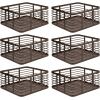 imagemDesign Steel Metal Wire Kitchen Food Storage Organizer Bin Basket for Pantry Organization  Wired Farmhouse Basket with Handle for Shelves  Carson Collection  6 Pack Bronze