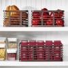 imagemDesign Steel Metal Wire Kitchen Food Storage Organizer Bin Basket for Pantry Organization  Wired Farmhouse Basket with Handle for Shelves  Carson Collection  6 Pack Bronze