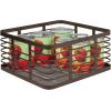imagemDesign Steel Metal Wire Kitchen Food Storage Organizer Bin Basket for Pantry Organization  Wired Farmhouse Basket with Handle for Shelves  Carson Collection  6 Pack Bronze