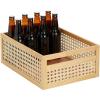 imagemDesign Large Wooden Rectangular Organizer Natural Cane Storage Bin Box with BuiltIn Handles for Kitchen Pantry Counter or Cabinet  Multipurpose  Natural