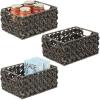 imagemDesign Set of 3 Wicker Storage Boxes  Small Wicker Baskets for Kitchen Storage and Organisation  Versatile and Compact Storage Baskets  Black WashBlack Wash