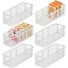 imagemDesign Slim Metal Wire Food Bin Basket Organizer for Storage in Kitchen Pantry Cabinet and Countertop Bin for Fruits Vegetables and Snack Organization Carson Collection 6 Pack Matte White