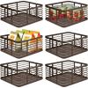 imagemDesign Steel Metal Wire Kitchen Food Storage Organizer Bin Basket for Pantry Organization  Wired Farmhouse Basket with Handle for Shelves  Carson Collection  6 Pack Bronze
