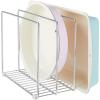 imagemDesign Baking Tray Rack  Wire Rack for Sorting Trays Pans and other Cookware Items  FreeStanding Pan Stand for the Kitchen  ChromeChrome
