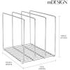 imagemDesign Baking Tray Rack  Wire Rack for Sorting Trays Pans and other Cookware Items  FreeStanding Pan Stand for the Kitchen  ChromeChrome