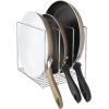 imagemDesign Baking Tray Rack  Wire Rack for Sorting Trays Pans and other Cookware Items  FreeStanding Pan Stand for the Kitchen  ChromeChrome