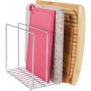 imagemDesign Baking Tray Rack  Wire Rack for Sorting Trays Pans and other Cookware Items  FreeStanding Pan Stand for the Kitchen  ChromeChrome
