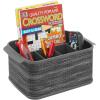 imagemDesign Cutlery Holder with Handles  Decorative Cutlery Basket for Kitchen Garden or Picnic  Storage Box with Large Compartments  CharcoalCharcoal