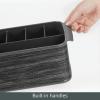 imagemDesign Cutlery Holder with Handles  Decorative Cutlery Basket for Kitchen Garden or Picnic  Storage Box with Large Compartments  CharcoalCharcoal