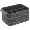 imagemDesign Cutlery Holder with Handles  Decorative Cutlery Basket for Kitchen Garden or Picnic  Storage Box with Large Compartments  CharcoalCharcoal