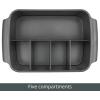 imagemDesign Cutlery Holder with Handles  Decorative Cutlery Basket for Kitchen Garden or Picnic  Storage Box with Large Compartments  CharcoalCharcoal