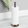 imagemDesign Metal FreeStanding Toilet Paper Holder with Stainless Steel Tube Stand with Storage Roller Organizer for Bathroom Cabinet  Holds 3 Rolls Toilet Tissue  Hyde Collection  BronzeSplit Bronze