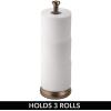 imagemDesign Metal FreeStanding Toilet Paper Holder with Stainless Steel Tube Stand with Storage Roller Organizer for Bathroom Cabinet  Holds 3 Rolls Toilet Tissue  Hyde Collection  BronzeSplit Bronze
