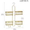 imagemDesign Metal Steel Hanging Shower Caddy 4 Basket Organizer Rack for Bathroom Hold Handheld Shower Head Hose Shampoo Conditioner Shaving Cream Soap Loofah  Carson Collection  Soft Brass