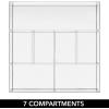 imagemDesign Plastic 7Compartment Cosmetic Organizer with Labels Divided Makeup and Beauty Storage for Organizing Bathroom Countertop Cabinet Vanity Shelf or Drawer Includes 1 Bin ampamp 36 Labels Clear
