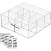 imagemDesign Plastic 7Compartment Cosmetic Organizer with Labels Divided Makeup and Beauty Storage for Organizing Bathroom Countertop Cabinet Vanity Shelf or Drawer Includes 1 Bin ampamp 36 Labels Clear