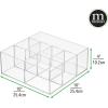 imagemDesign Plastic 7Compartment Cosmetic Organizer with Labels Divided Makeup and Beauty Storage for Organizing Bathroom Countertop Cabinet Vanity Shelf or Drawer Includes 1 Bin ampamp 36 Labels Clear