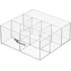 imagemDesign Plastic 7Compartment Cosmetic Organizer with Labels Divided Makeup and Beauty Storage for Organizing Bathroom Countertop Cabinet Vanity Shelf or Drawer Includes 1 Bin ampamp 36 Labels Clear