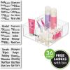 imagemDesign Plastic 7Compartment Cosmetic Organizer with Labels Divided Makeup and Beauty Storage for Organizing Bathroom Countertop Cabinet Vanity Shelf or Drawer Includes 1 Bin ampamp 36 Labels Clear