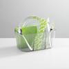 imagemDesign Plastic Cutlery Storage Organizer Caddy Bin Tote with Handle  Kitchen Cabinet Divided Pantry Basket for Forks Knives Spoons Napkins IndoorOutdoor Use Lumiere Collection Clear