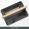 imagemDesign Plastic Portable Shower Caddy Divided Basket Bin Storage Organizer with Bamboo Handle for Bathroom Dorm Shelf ampamp Cabinet Holds Shampoo Conditioner  Aura Collection Charcoal GrayNaturalCharcoalNatural
