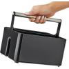 imagemDesign Plastic Shower Caddy Storage Organizer Utility Tote Divided Basket Bin  Metal Handle for Bathroom Dorm Kitchen Holds Soap Shampoo Conditioner  Aura Collection  BlackBrushed ChromeBlackBrushed