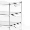 imagemDesign Plastic Stackable 3Drawer Kitchen Storage Organizer  Bin with Divided PullOut Drawers for Pantry Shelf FridgeRefrigerator and Freezer Organization  Lumiere Collection  Clear
