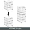 imagemDesign Plastic Stackable 3Drawer Kitchen Storage Organizer  Bin with Divided PullOut Drawers for Pantry Shelf FridgeRefrigerator and Freezer Organization  Lumiere Collection  Clear