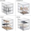 imagemDesign Plastic Stackable 3Drawer Kitchen Storage Organizer  Bin with Divided PullOut Drawers for Pantry Shelf FridgeRefrigerator and Freezer Organization  Lumiere Collection  Clear