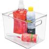 imagemDesign Plastic Tall Deep Kitchen or Pantry Organizing Storage Bins with Handles  Food Organization Storage Bins for Kitchen Pantry Cabinet Refrigerator or Freezer Ligne Collection 4 Pack ClearClear