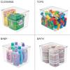 imagemDesign Plastic Tall Deep Kitchen or Pantry Organizing Storage Bins with Handles  Food Organization Storage Bins for Kitchen Pantry Cabinet Refrigerator or Freezer Ligne Collection 4 Pack ClearClear