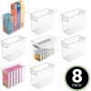 imagemDesign Plastic Tall Food Storage Organization Container Bin with Handles for Kitchen Pantry Cabinet FridgeFreezer Countertop  Organizer for SnacksAppliances Ligne Collection 8 Pack Clear