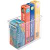 imagemDesign Plastic Tall Food Storage Organization Container Bin with Handles for Kitchen Pantry Cabinet FridgeFreezer Countertop  Organizer for SnacksAppliances Ligne Collection 8 Pack Clear