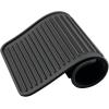 imagemDesign Premium Quality Square Pet Food and Water Bowl Feeding Mat for Dogs and Cats Waterproof NonSlip Durable Silicone Placemat  Food Safe  Small Linelle Collection 2 Pack  Black