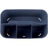 imagemDesign Small Plastic ShowerBath Storage Organizer Caddy Tote with Handle for Dorm Shelf Cabinet  Hold Soap Shampoo Conditioner Combs Brushes Lumiere Collection Navy Blue