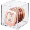 imagemDesign Stackable Square Cosmetic Organizer for Bathroom Bedroom or Vanity Countertop and Drawers  Storage Bin for Makeup Brushes Palettes Lipstick Blush  Prism Collection  3 Pack  Clear