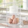 imagemDesign Stackable Square Cosmetic Organizer for Bathroom Bedroom or Vanity Countertop and Drawers  Storage Bin for Makeup Brushes Palettes Lipstick Blush  Prism Collection  3 Pack  Clear