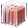 imagemDesign Stackable Square Cosmetic Organizer for Bathroom Bedroom or Vanity Countertop and Drawers  Storage Bin for Makeup Brushes Palettes Lipstick Blush  Prism Collection  3 Pack  Clear