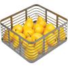 imagemDesign Steel Metal Wire Kitchen Food Storage Organizer Bin Basket for Pantry Organization  Wired Farmhouse Basket with Handle for Shelves  Carson Collection  6 Pack Dark Gray