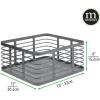 imagemDesign Steel Metal Wire Kitchen Food Storage Organizer Bin Basket for Pantry Organization  Wired Farmhouse Basket with Handle for Shelves  Carson Collection  6 Pack Dark Gray