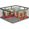 imagemDesign Steel Metal Wire Kitchen Food Storage Organizer Bin Basket for Pantry Organization  Wired Farmhouse Basket with Handle for Shelves  Carson Collection  6 Pack Dark Gray