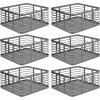imagemDesign Steel Metal Wire Kitchen Food Storage Organizer Bin Basket for Pantry Organization  Wired Farmhouse Basket with Handle for Shelves  Carson Collection  6 Pack Dark Gray