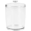 imagemDesign Tall Plastic Pet Storage Canister Jar with Lid  Holds DogPuppy Food Treats Toys Medical Dental and Grooming Supplies  Medium  6 Pack  Clear