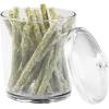 imagemDesign Tall Plastic Pet Storage Canister Jar with Lid  Holds DogPuppy Food Treats Toys Medical Dental and Grooming Supplies  Medium  6 Pack  Clear