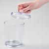 imagemDesign Tall Plastic Pet Storage Canister Jar with Lid  Holds DogPuppy Food Treats Toys Medical Dental and Grooming Supplies  Medium  6 Pack  Clear