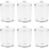 imagemDesign Tall Plastic Pet Storage Canister Jar with Lid  Holds DogPuppy Food Treats Toys Medical Dental and Grooming Supplies  Medium  6 Pack  Clear